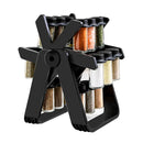 Premium 360° Rotating Spice Rack: Set with 18 Glass Jars – Maximum Organization in the Kitchen.