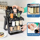 Premium 360° Rotating Spice Rack: Set with 18 Glass Jars – Maximum Organization in the Kitchen.