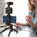 5-in-1 Video Making Kit – Light, Microphone, Tripod, and Phone Holder.